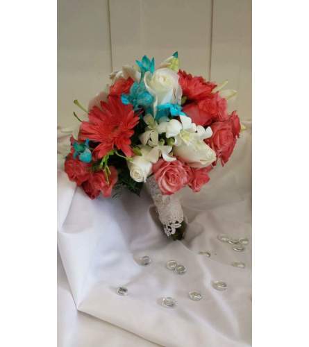 Coral and Turquoise Bouquet