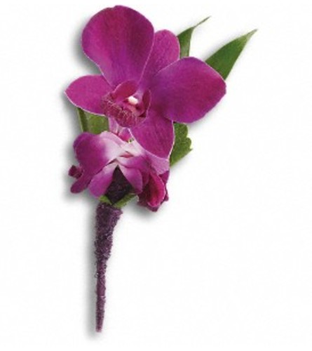The Purple Orchid Boutonniere