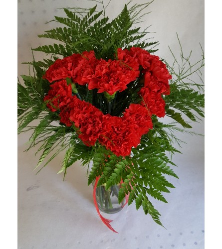 Heart Shaped Vase Bouquet