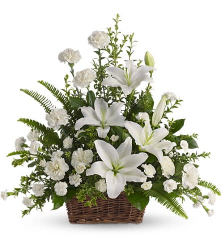Teleflora - Peaceful White Lily Basket