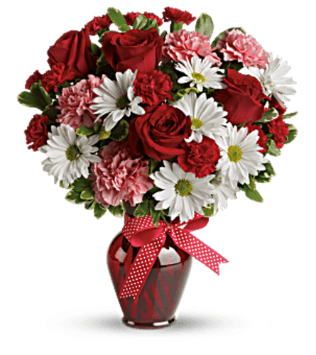 The Hugs And Kisses Bouquet With Red Roses