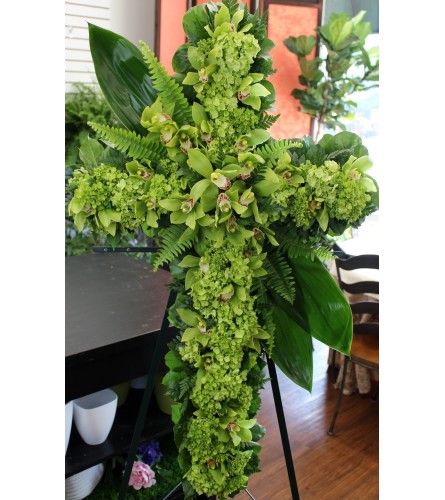 Green Hydrangea & Orchid Cross