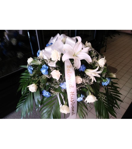 White and Blue Casket Piece