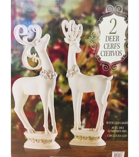Elegant Pair of Deer with LED Lights