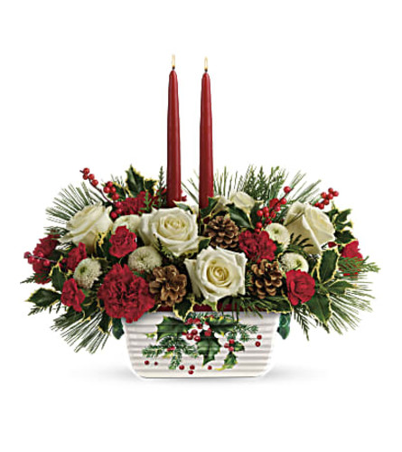 Teleflora Halls of Holly Centrepiece