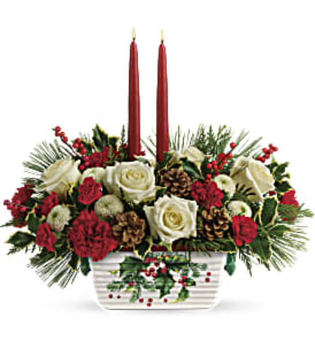 TF'S HALLS OF HOLLY - Deluxe. An arrangement by Fletcher Heights Florist.