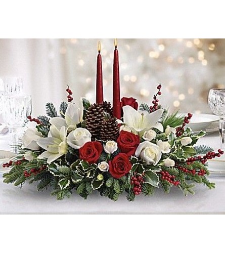 Designers Choice Christmas Centerpiece with Candles