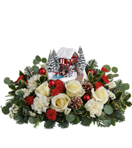 TF Thomas Kinkade's Christmas Bridge Bouquet - Deluxe. An arrangement by Blossoms On The Trail.