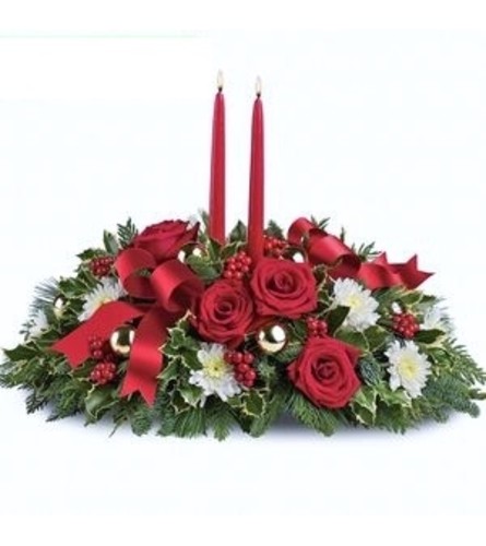 Christmas Centerpiece with Roses