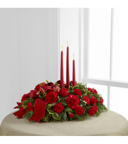 Seasons Greetings Centerpiece w/Candles