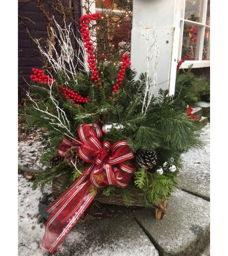 Rustic Winter Log basket