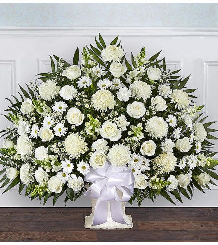 Heartfelt Tribute Floor Basket White XL