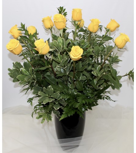 Dozen Long Stem Yellow Roses