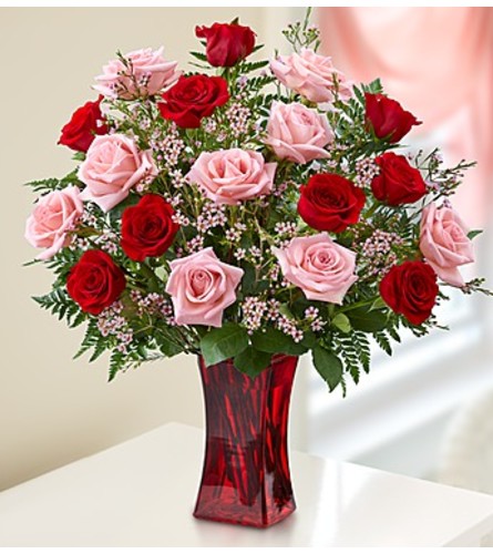 Pin an red rose in red vase