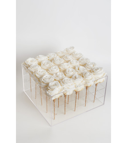 Acrylic Box square 25 Roses