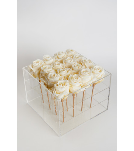 Acrylic Box square 16 Roses