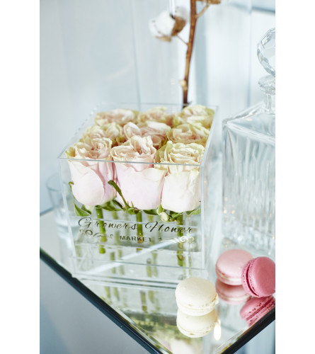 Acrylic Box square 9 Roses