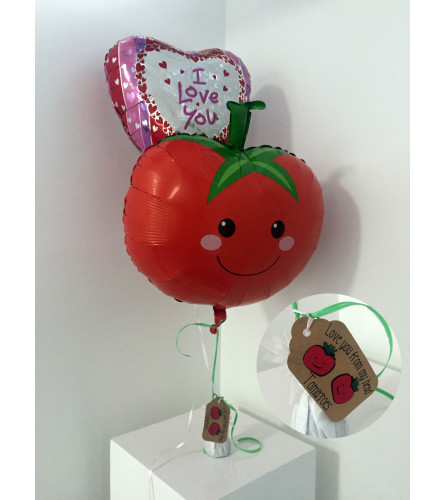 "Love you from my head TOMATOES" Valentine's Day balloon set