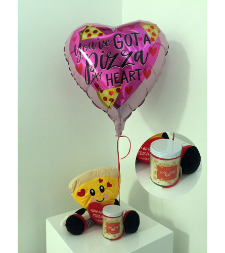 "You've got a PIZZA my heart" Valentine's Day balloon set