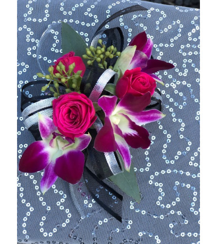 Prom Orchid and Rose Corsage