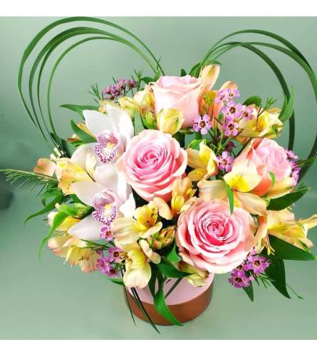 Heart and Roses. An arrangement by Napanee Blooms.