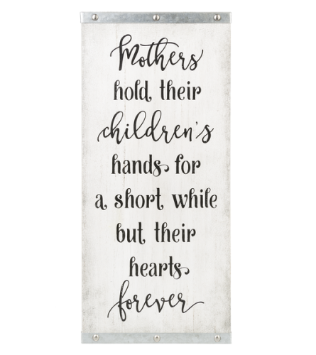 Mothers hold their children's hands....