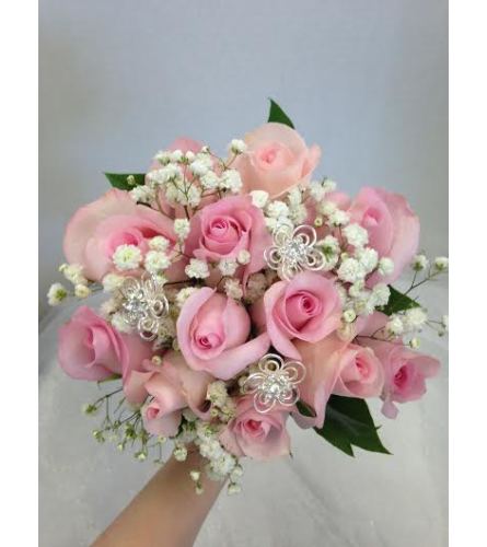 Prom BVP3 - 12 Rose Bouquet w/ rhinestone accents (pick up only)