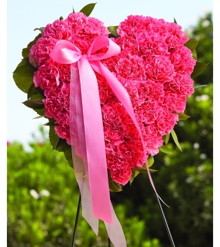 Closed Heart-Pink Carnations