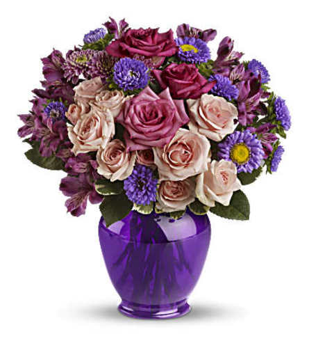 The Purple Medley Bouquet with Roses