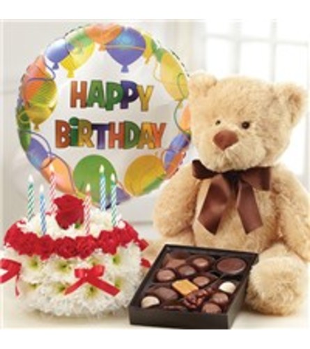 Birthday bear and choc