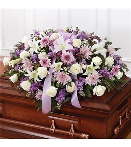 Sympathy Lavender Half Casket Cover