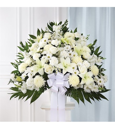 Sympathy Standing Basket White