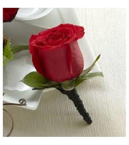 Red Rose Boutonniere no filler