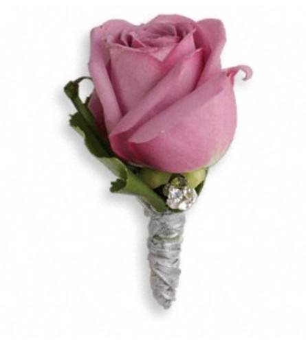 Lavender Rose Boutonniere w/ jewel