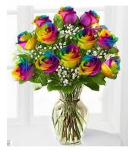 Let's celebrate!  Rainbow roses