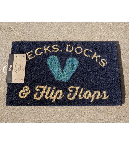 Dock Mat " Decks, Docks & Flip Flops"