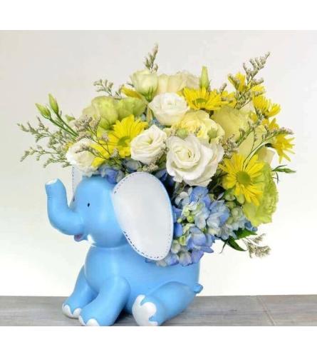 Baby Elephant Bouquet for Boy. An arrangement by Westchester Flowers and Gifts.