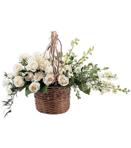 Basket of White Flowers