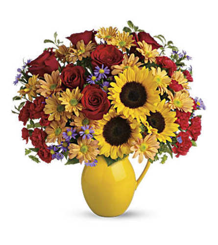 Sunny Day Pitcher of Joy Bouquet