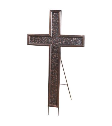 Metal Cross Easel - Antique Bronze