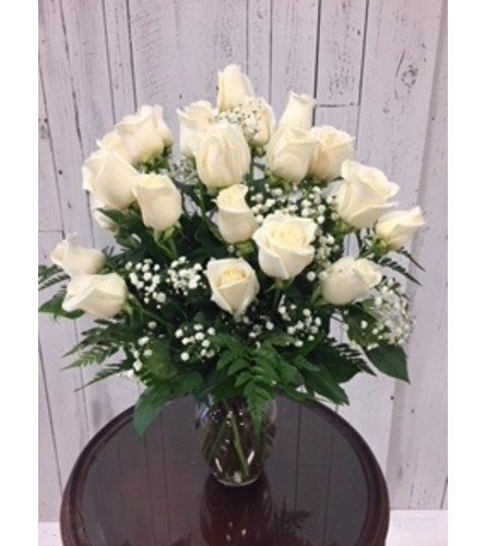 24 white roses bouquet