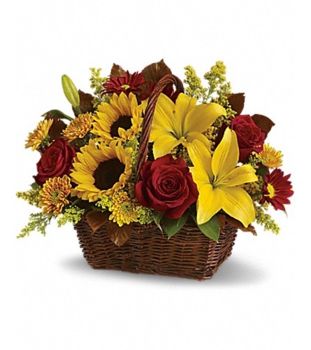 Golden Days Basket Blooms