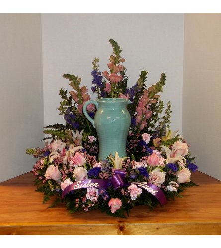 Summer Garden Urn Wreath