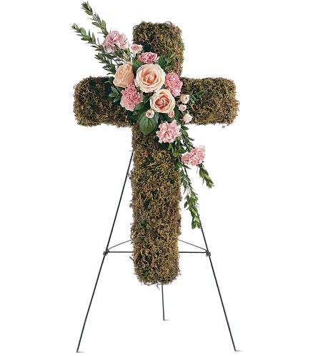 Pink Cross Standing Spray