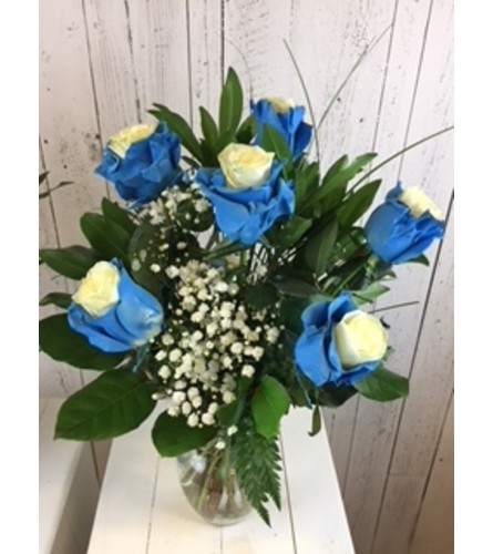 Vibrant Bicolor Rose blue