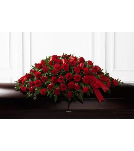 Stunning Red Roses Casket Spray by FTD