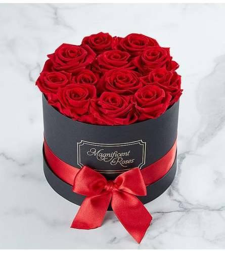 Boxed FRESH Red Roses