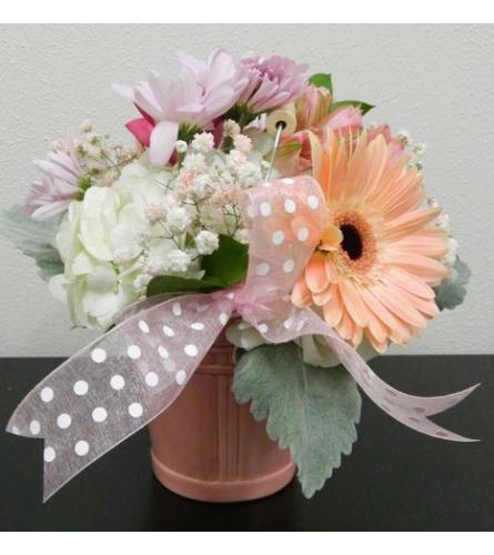 Baby Girl Pail Bouquet