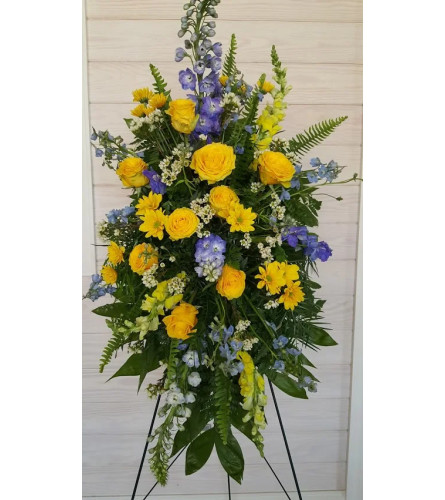 Blue and Yellow Standing Spray