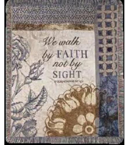 We Walk by Faith Tapestry Throw